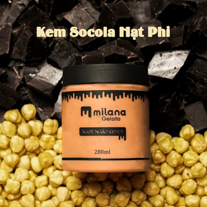 Gelato au chocolat et aux noisettes en gros, pot de 280 ml, crème glacée, dessert glacé, ingrédients de qualité supérieure, usine du Vietnam, style italien - Product Image 1