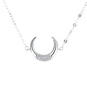 2024 Wholesale women cute sterling silver 925 horn clavicle chain fashion jewelry necklaces jewellery