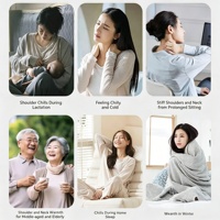 Graphene Heated Shoulder Wrap Blanket, USB Powered 3 Heat Settings Neck Warmer, Super Soft for Office Home Travel