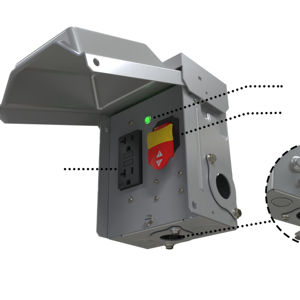 Linsheng 20 AMP GFCI Receptacle Plug <span class=keywords><strong>Exterior</strong></span> All Metal Power Switch Box <span class=keywords><strong>con</strong></span> cubierta Outdoor Electrical Outlet <span class=keywords><strong>con</strong></span> <span class=keywords><strong>interruptor</strong></span> de seguridad para patio - Product Image 1