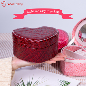 FADELI-pendientes pequeños de cuero sintético para mujer y niña, caja de joyería de viaje, organizador de joyería - Product Image 3