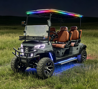 Voiturette de golf électrique 72V 6 places de luxe tout-terrain surélevée avec batterie au lithium