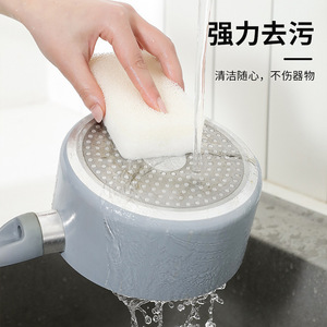 Three Layer Thick Dishwashing Sponge Rectangle White 3-Pack <b>For</b> Kitchen Pots And Pans Cleaning - Product Image 3