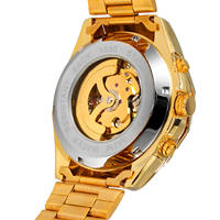 Montres automatiques pour hommes, montre-bracelet de marque Relojfashion avec mouvement à double aiguille creuse
