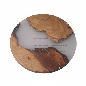 Diseño creativo madera y resina forma redonda marrón o blanco posavasos Mesa decorar y fiesta de cumpleaños utensilios de cocina utilizados al mejor precio - Product Image 1