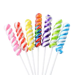 12g Chinese Sweets Hot Selling Twirly Lollipop and Stick Multicolor Color Lollipop