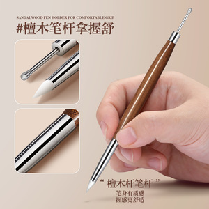 Stylo à double tête en silicone pour nail art, pinceau de sculpture, spatule, outil de manucure double extrémité pour gel et vernis - Product Image 4