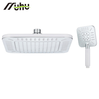 Colonne de douche moderne en acier inoxydable 304 chromé avec pommeau de douche ABS et flexible pour salle de bain
