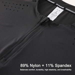 Camiseta Deportiva de Manga Corta con Cierre de 1/4, Transpirable, de Secado Rápido, Alta Elasticidad, para Hombre, con Logotipo Personalizado - Product Image 6