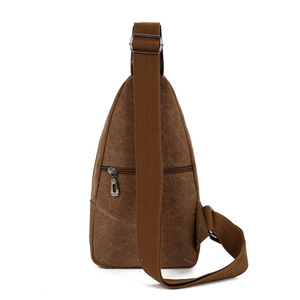 Sac de poitrine en toile pour hommes, sac de <span class=keywords><strong>voyage</strong></span> d'affaires, simple, rétro, résistant à l'usure, grande capacité, bandoulière multi-couches, fermeture éclair décontractée - Product Image 5