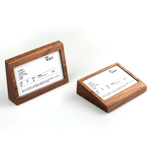 Estante de madera para exhibición de tarjetas, soporte de placa Base de madera, soporte de etiqueta de precio personalizado - Product Image 2