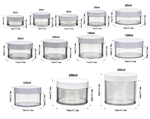 Custom-Designed 50/60/100/120/150/200/250ml PET Plastic <b>Clear</b> Cosmetic Packaging Jar with Plastic Screw Lid For Skin Care - Product Image 3