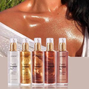 Huile Scintillante Liquide pour le Corps Marque Blanche Personnalisable Enlumineur Bronzeur Éclat de Peau Paillettes pour le Corps - Product Image 1