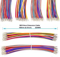 Yoeruyo harnes kabel pra-kerut 22 AWG, kualitas tinggi Molex 3.0mm baris ganda 2X1/2/3/4/5/6-Pin Housing (MX3.0-Dual) tembaga