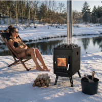 Chauffe-sauna à vapeur sèche au bois Warmfire 18KW en acier inoxydable 304 avec kit cheminée longue pour villa, salle de sport, sauna à domicile