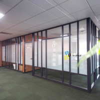 Wall Partition Glass Manufactures Modern Office Modular Soundproof Commercial Furniture Aluminium Office Partition
