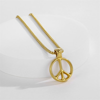 Collar de Acero Inoxidable con Símbolo de Paz Sin Guerra para Hombre, Elegante y Moderno, Ideal para Bodas