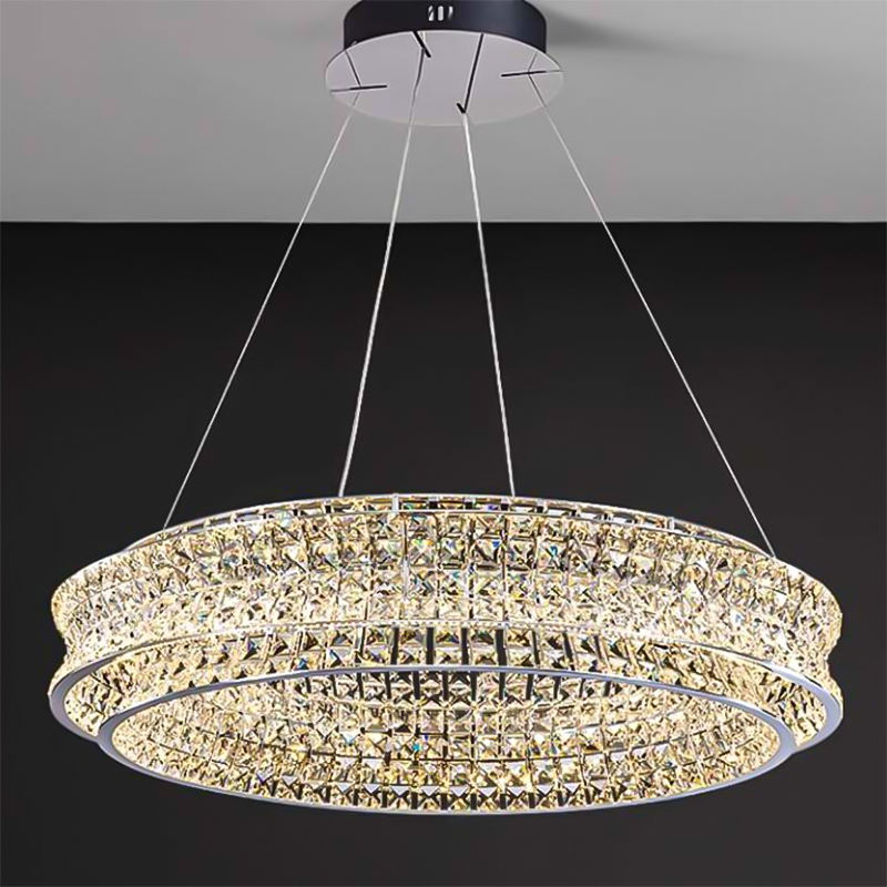 Modern Design Living Room LED Circular Crystal Pendant Light - 现代设计客厅LED圆形水晶吊灯