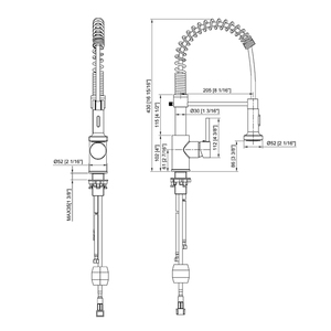 Miscelatore da cucina rubinetto rubinetto Cupc ponte montato a tirare verso il basso in ceramica contemporanea nero opaco rubinetto da cucina con Pull Down spruzzatore - Product Image 5