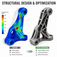 Servicio de Optimización de Diseño Estructural con FEA |   Topología Ligera |   DFM para Moldeo por Inyección e Impresión 3D CNC |   0.05-0.1 mm