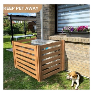 Poubelle à composter en <span class=keywords><strong>bois</strong></span> 3 panneaux pour l'extérieur Clôture pour climatiseur Écrans de confidentialité Panneaux de clôture - Product Image 4