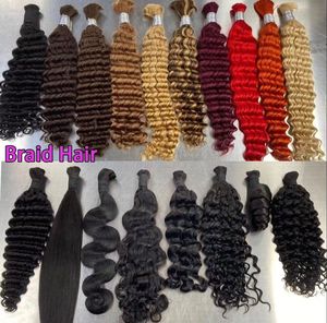 Letsfly Cabello Liso Ondulado Profundo a Granel para Trenzar 10A Sin Trama 100% Cabello Humano Rizado Extensiones de Cabello Remy 12-30 pulgadas 100 gramos - Product Image 2