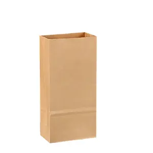 Повторно использованный перерабатываемый коричневый бумажный мешок для хлеба на вынос без ручки