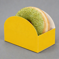 Caja de Cartón para Donuts en Forma de Arco Amarillo Personalizada, Caja Individual para Pasteles, Venta al Por Mayor