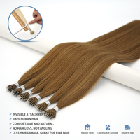 Ekstensi Rambut Nano Ring Tak Terlihat 100% Rambut Asli Manusia Seamless Nano Link Grosir untuk Penataan Rambut Fashion