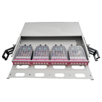 Panel Distribusi Serat Optik 1U 96-Core High-Density, Rak 19-Inch, ODF 4 Kotak LC, Rel Geser, Data FTTH