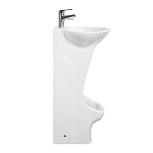 Lavabo de Cerámica de Estilo Oriental con Pedestal, Forma Irregular, Doble Orificio para Grifo, Fácil de Limpiar, para Uso Doméstico - Product Image 2