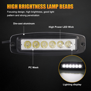 แถบไฟ LED 7W แบบแถวเดียวทนทานสำหรับรถบรรทุกออฟโรดและรถยนต์ไฟตัดหมอกอเนกประสงค์สภาพใหม่ - Product Image 2