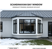 Fenêtre d'angle en aluminium standard australien, baie vitrée double vitrage pour l'habitat de luxe