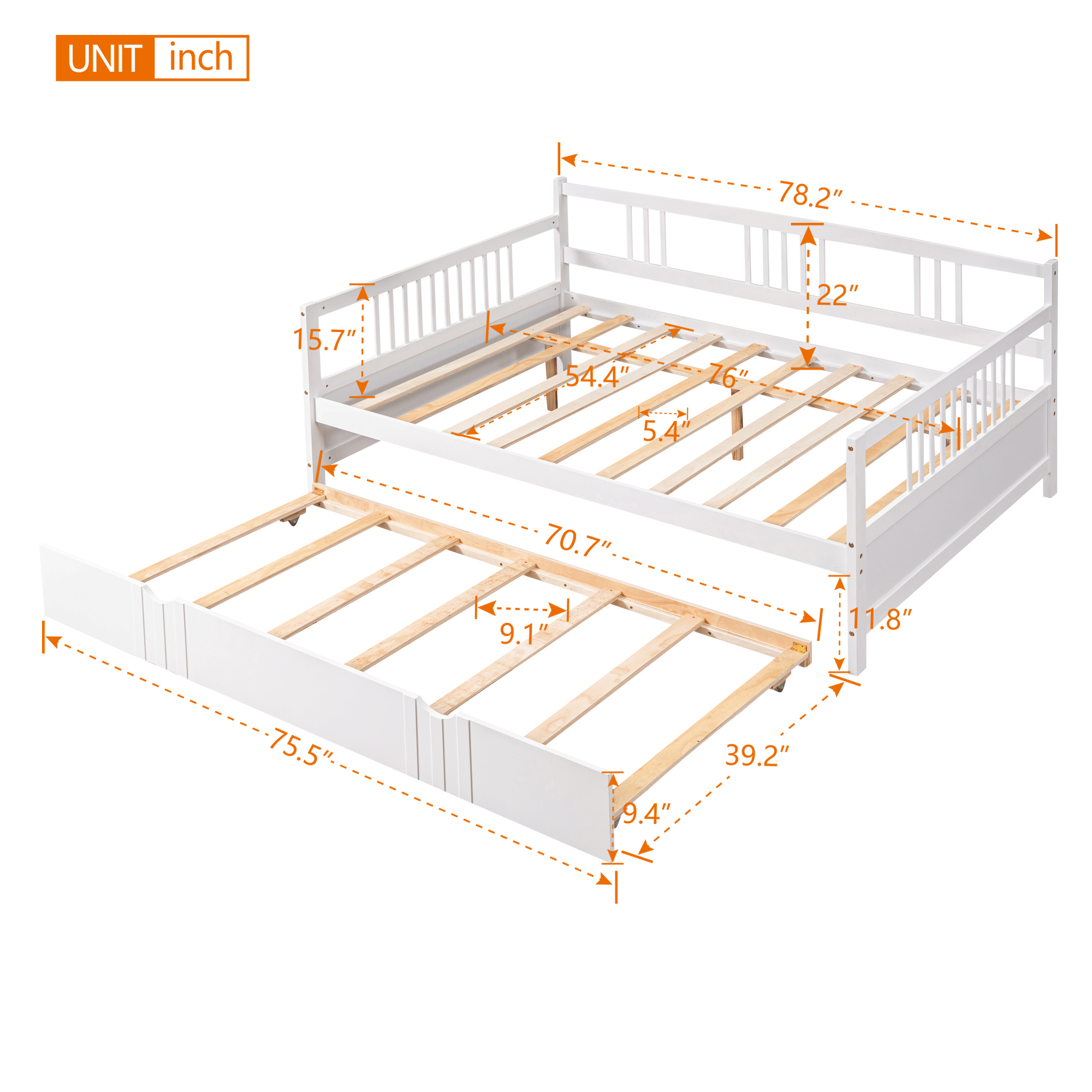 modern pine wood panel twin over twin bed