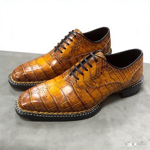 100% crocodile leather men's shoes, hand-rubbed color, genuine leather, formal shoes, high-end and elegant - Product Image 4