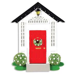 Ornamento de Navidad personalizado para puerta roja, nuevo ornamento para el hogar, agente de vivienda para el primer hogar, regalo de casa - Product Image 1