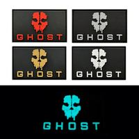 Patch Karet PVC 3D Custom Call of Duty Ghost Mask, Patch Moral PVC Velcro, Patch Taktis Custom Brand untuk Pakaian Outdoor