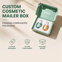 Boîte d'emballage cosmétique pliable en carton ondulé vert menthe avec logo personnalisé à prix compétitif pour petites entreprises