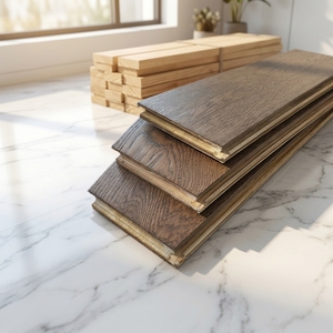 <span class=keywords><strong>Parquet</strong></span> en bois massif de chêne naturel de 2 mm, stratifié, brossé, revêtement de sol en chêne à 2 couches pour usage résidentiel - Product Image 3