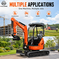 Mini-excavatrice FULCORE à livraison rapide pour le nettoyage des étangs et les travaux de tranchées routières, avec moteur Kubota et chenilles
