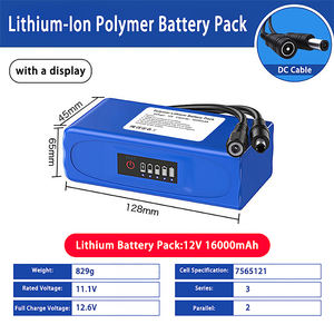 แบตเตอรี่ลิเธียมไอออนโพลิเมอร์ 12V 16000mAh พร้อมหน้าจอแสดงพลังงานและสาย DC - ความจุสูงสำหรับระบบพลังงานแสงอาทิตย์/ระบบสำรองข้อมูลกลางแจ้ง 9060100 - Product Image 2
