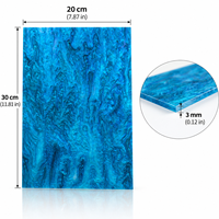 Lembaran Akrilik Marmer Biru 8x12 inci 3mm Panel PMMA Motif Glitter Swirl untuk Kerajinan DIY, Ukiran Laser, Papan Nama, dan Display