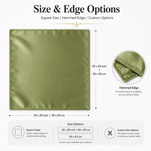 Serviettes en tissu satiné polyester carrées imprimées modernes réutilisables en gros, 20x20 pouces, pour la décoration <span class=keywords><strong>de</strong></span> tables <span class=keywords><strong>de</strong></span> mariage, banquets et hôtels - Product Image 2