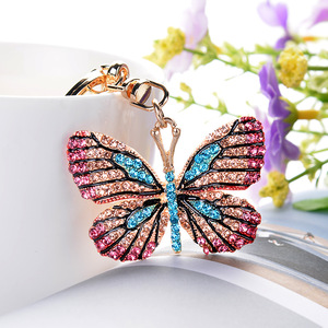 Lilangda Crystal Butterfly Keychain Glittering Full Rhinestone Alloy Key Chain Women Girl Car Bag Accessories Fashion Key <b>Ring</b> - Product Image 3