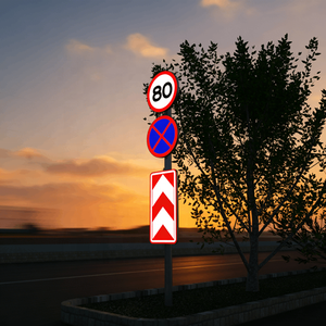 Señal de Tráfico Reflectante Circular de 800 mm, Señal de Advertencia de Tráfico <span class=keywords><strong>LED</strong></span> Hecha a Medida - Product Image 6