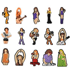 Nuevo diseño <span class=keywords><strong>Taylor</strong></span> suave PVC barato dibujos animados celebridad zapato encanto venta al por mayor bolsos decoraciones <span class=keywords><strong>Swift</strong></span> sandalias Accesorios - Product Image 2