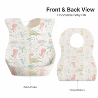 Bavoirs jetables imperméables anti-fuites pour bébé avec poche de récupération, emballés individuellement, portables pour l'alimentation, les voyages et l'usage quotidien