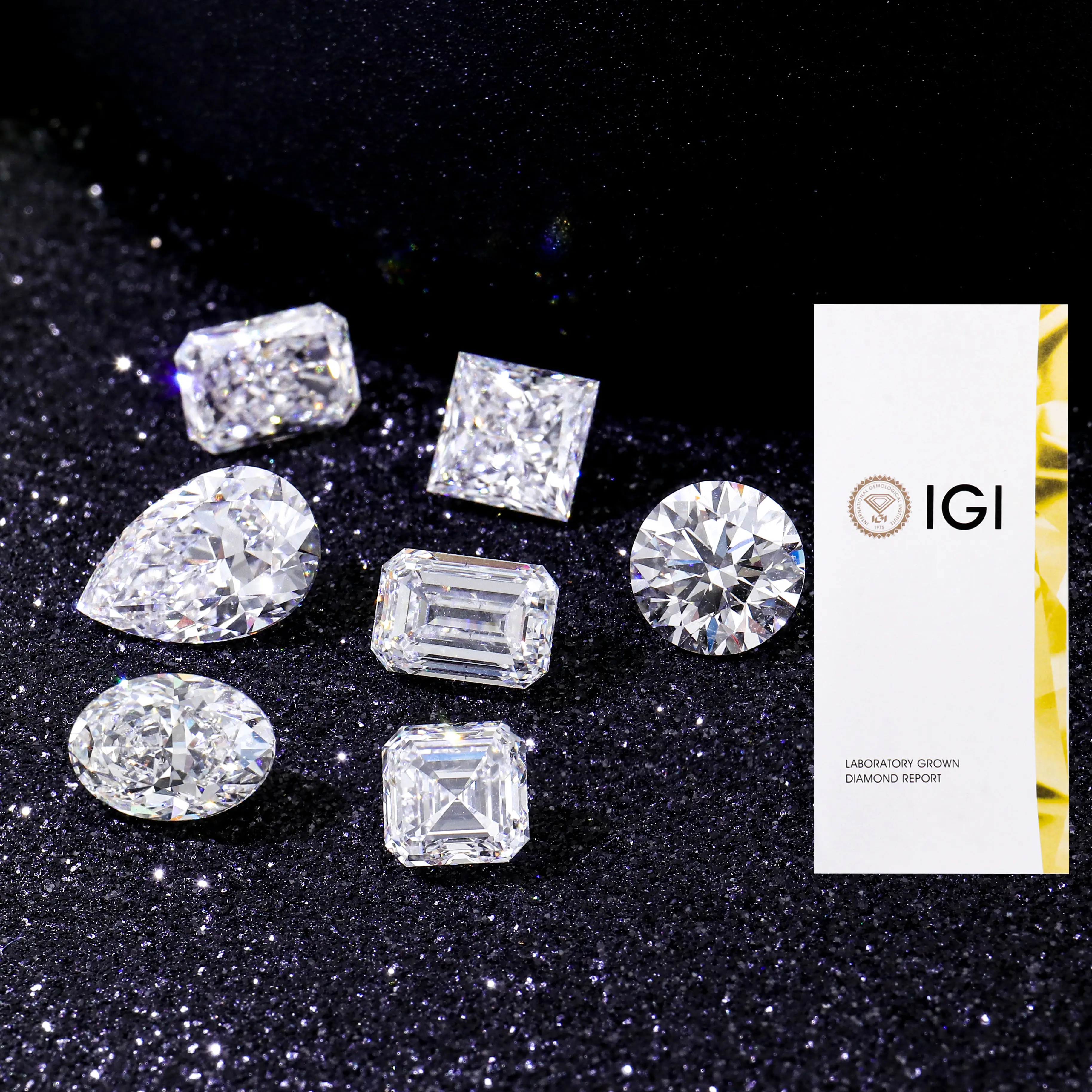 High Quality IGI Certificate VVS1 VVS2 HPHT CVD Lab Grown Diamond Fancy Shape Real Diamond Pass Diamond Tester