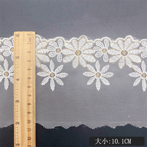 Nước hòa tan ren lưới vải với vàng chủ đề thêu vàng chủ đề thêu, mềm mại và thoải mái chất lượng cao ren - Product Image 2