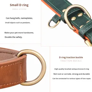 Set Kalung & Tali Anjing Mewah Berlapis Empuk Warna Kustom Kulit PU Personalisasi dengan Pita Dekoratif untuk Hewan Peliharaan Kecil dan Besar - Product Image 3